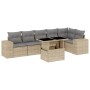 Set sofás de jardín 7 piezas y cojines ratán sintético beige de , Conjuntos de jardín - Ref: Foro24-3269179, Precio: 567,72 €...