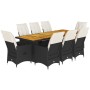 Garden table and chairs set 9 pieces with black PE rattan cushions by , Garden sets - Ref: Foro24-3277231, Price: 1,00 €, Dis...