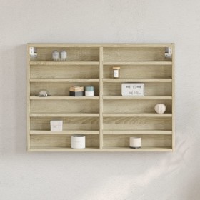 Engineered wood display case in Sonoma oak, 80x8.5x58 cm by , Shelves and shelves - Ref: Foro24-847956, Price: 48,61 €, Disco...