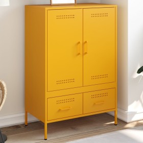 Cold-rolled steel sideboard in yellow, 68x39x101.5 cm by , Sideboards - Ref: Foro24-843111, Price: 257,99 €, Discount: %