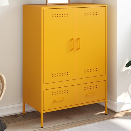 Cold-rolled steel sideboard in yellow, 68x39x101.5 cm by , Sideboards - Ref: Foro24-843111, Price: 194,23 €, Discount: %