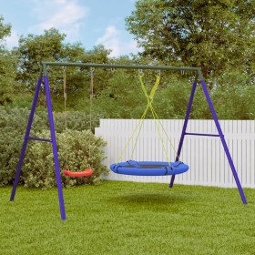 Outdoor swing set with a regular swing and a round swing. by , Swings and play structures - Ref: Foro24-3283605, Price: 171,9...