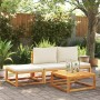 Gartenhocker mit massivem Akazienholzrahmen und Kissen, 65x65x29 cm. von , Outdoor-Sofas - Ref: Foro24-4008158, Preis: 87,93 ...