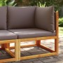 Ecksofa für den Garten mit massiven Akazienholz-Kissen. von , Outdoor-Sofas - Ref: Foro24-4008172, Preis: 142,91 €, Rabatt: %