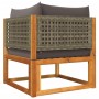 Ecksofa für den Garten mit massiven Akazienholz-Kissen. von , Outdoor-Sofas - Ref: Foro24-4008172, Preis: 142,91 €, Rabatt: %