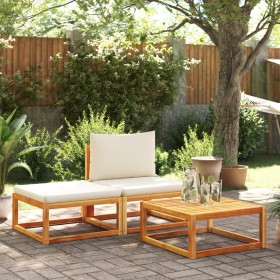 Garden sofa set with 3 pieces, solid acacia wood, and cushions. by , Outdoor sofas - Ref: Foro24-4008170, Price: 247,99 €, Di...