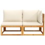 2-seater garden sofa with solid acacia wood cushions by , Outdoor sofas - Ref: Foro24-4008179, Price: 246,39 €, Discount: %