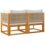 2-seater garden sofa with solid acacia wood cushions by , Outdoor sofas - Ref: Foro24-4008179, Price: 246,39 €, Discount: %