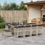 Garten-Essgruppe mit 13-teiligen Kissen aus hellem grauem Kunststoff-Rattan. von , Gartensets - Ref: Foro24-3210803, Preis: 8...