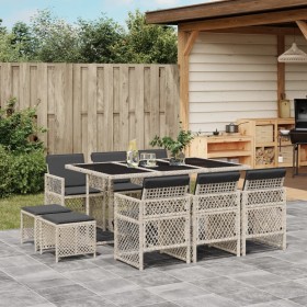 11-piece garden dining set with gray synthetic rattan cushions by , Garden sets - Ref: Foro24-3210791, Price: 586,99 €, Disco...