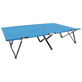 Tumbona doble plegable acero azul de vidaXL, Tumbonas - Ref: Foro24-310352, Precio: 96,99 €, Descuento: %