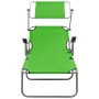 Tumbona con toldo de acero verde de vidaXL, Tumbonas - Ref: Foro24-310335, Precio: 73,40 €, Descuento: %