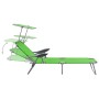 Green steel sun lounger with canopy by vidaXL, Loungers - Ref: Foro24-310335, Price: 73,40 €, Discount: %