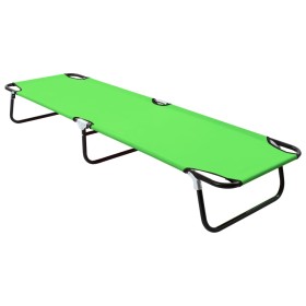 Tumbona plegable de acero verde de vidaXL, Tumbonas - Ref: Foro24-310347, Precio: 48,99 €, Descuento: %