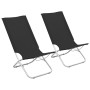 Folding beach chairs 2 units black fabric by vidaXL, Garden chairs - Ref: Foro24-310375, Price: 71,79 €, Discount: %