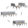 Set Gartensofas und Kissen, 5-teilig, pulverbeschichtetes schwarzes Stahlgestell. von , Gartensets - Ref: Foro24-3283664, Pre...