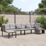 Garden set with 4-piece sofas and cushions, coated in black powder-coated steel. by , Garden sets - Ref: Foro24-3283670, Pric...