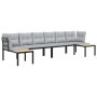 Garden set with 4-piece sofas and cushions, coated in black powder-coated steel. by , Garden sets - Ref: Foro24-3283670, Pric...