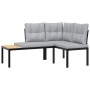 Gartensofa-Set mit 4-teiligen Kissen, pulverbeschichtetem schwarzen Stahl. von , Gartensets - Ref: Foro24-3283670, Preis: 374...