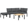 Garden sofa set with cushions, 4 pieces, black aluminum by , Garden sets - Ref: Foro24-3283687, Price: 454,28 €, Discount: %