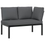 Garden sofa set with cushions, 4 pieces, black aluminum by , Garden sets - Ref: Foro24-3283687, Price: 454,28 €, Discount: %