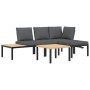 Garden sofa set with cushions, 4 pieces, black aluminum by , Garden sets - Ref: Foro24-3283679, Price: 450,33 €, Discount: %