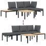 Garden sofa set with cushions, 4 pieces, black aluminum by , Garden sets - Ref: Foro24-3283679, Price: 450,33 €, Discount: %