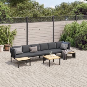 Gartensofagarnitur mit Kissen, 5-teilig, Aluminium, Schwarz. von , Gartensets - Ref: Foro24-3283693, Preis: 661,29 €, Rabatt: %