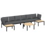 Garden sofa set with cushions, 5 pieces, black aluminum by , Garden sets - Ref: Foro24-3283693, Price: 661,29 €, Discount: %