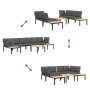 Garden sofa set with cushions, 5 pieces, black aluminum by , Garden sets - Ref: Foro24-3283693, Price: 661,29 €, Discount: %