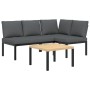 Garden sofa set with 3-piece black aluminum cushions by , Garden sets - Ref: Foro24-3283685, Price: 371,99 €, Discount: %