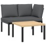 Garden sofa set with cushions 2 pieces black aluminum by , Garden sets - Ref: Foro24-3283702, Price: 234,73 €, Discount: %