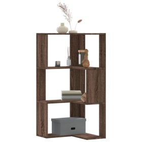 Corner shelf 3 levels brown oak wood 50x50x102cm by , Bookcases and shelves - Ref: Foro24-852597, Price: 55,39 €, Discount: %