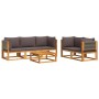 Garden sofa set with 6 pieces, solid acacia wood, and cushions. by , Outdoor sofas - Ref: Foro24-3278833, Price: 745,71 €, Di...