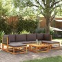 Garden sofa set with 7 pieces, solid acacia wood, and cushions. by , Garden sets - Ref: Foro24-3278908, Price: 708,06 €, Disc...