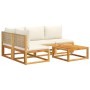 Garden sofa set with 5 pieces, solid acacia wood, and cushions. by , Garden sets - Ref: Foro24-3278934, Price: 524,11 €, Disc...