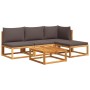 Garden sofa set with 5 pieces, solid acacia wood, and cushions. by , Outdoor sofas - Ref: Foro24-3278825, Price: 502,36 €, Di...