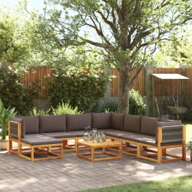 Gartensofagarnitur mit 9-teiligen massiven Akazienholz-Kissen. von , Outdoor-Sofas - Ref: Foro24-3278838, Preis: 1,00 €, Raba...