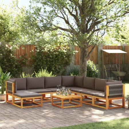 Garden sofa set with 9 pieces, solid acacia wood, and cushions. by , Outdoor sofas - Ref: Foro24-3278838, Price: 1,00 €, Disc...