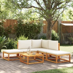 Garden sofa set with 6 pieces, solid acacia wood, and cushions. by , Garden sets - Ref: Foro24-3278915, Price: 572,99 €, Disc...