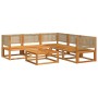 Garden sofa set with 6 pieces, solid acacia wood, and cushions. by , Garden sets - Ref: Foro24-3278920, Price: 685,86 €, Disc...