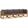 Solid acacia wood garden sofa set with 4 cushions. by , Garden sets - Ref: Foro24-3278901, Price: 488,09 €, Discount: %