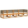 Solid acacia wood garden sofa set with 4 cushions. by , Garden sets - Ref: Foro24-3278901, Price: 488,09 €, Discount: %