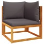 Solid acacia wood garden sofa set with 4 cushions. by , Garden sets - Ref: Foro24-3278901, Price: 488,09 €, Discount: %