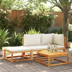 Garden sofa set with 3 pieces, solid acacia wood, and cushions. by , Garden sets - Ref: Foro24-3278936, Price: 324,99 €, Disc...