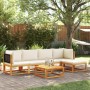 Garden sofa set with 6 pieces, solid acacia wood, and cushions. by , Garden sets - Ref: Foro24-3278873, Price: 624,36 €, Disc...