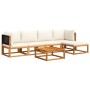 Garden sofa set with 6 pieces, solid acacia wood, and cushions. by , Garden sets - Ref: Foro24-3278873, Price: 624,36 €, Disc...