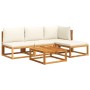 Garden sofa set with 5 pieces, solid acacia wood, and cushions. by , Garden sets - Ref: Foro24-3278871, Price: 487,38 €, Disc...