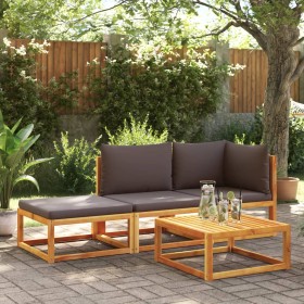 Garden sofa set with 3 pieces, solid acacia wood, and cushions. by , Outdoor sofas - Ref: Foro24-3278844, Price: 334,99 €, Di...