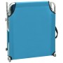 Tumbona plegable con toldo de acero azul turquesa de vidaXL, Tumbonas - Ref: Foro24-310326, Precio: 62,23 €, Descuento: %